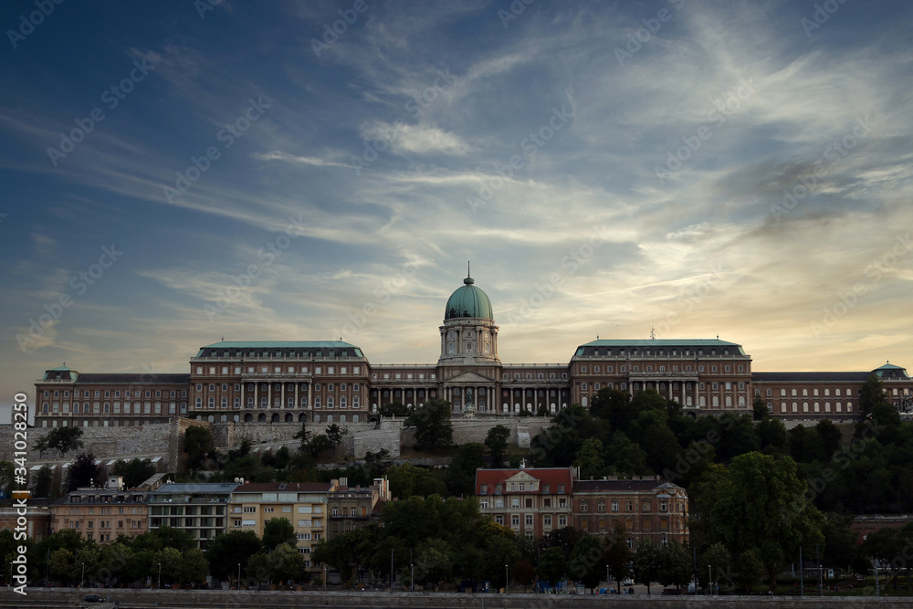 Royal castle at sunset Budapest Hungary