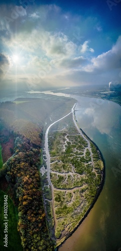aerial view of the river