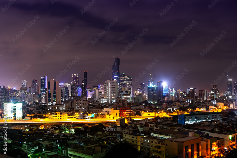 Bangkok Thailand, City of Night Buildings, Landscapes