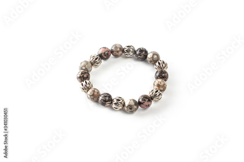 jasper bracelet on a white background isolate