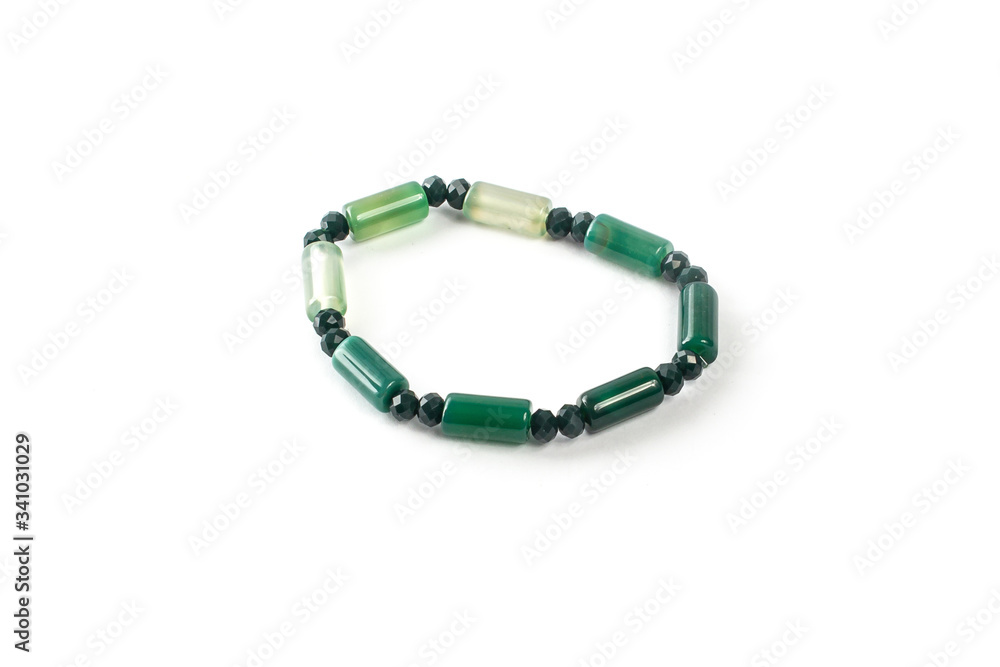 Agate bracelet on a white background isolate