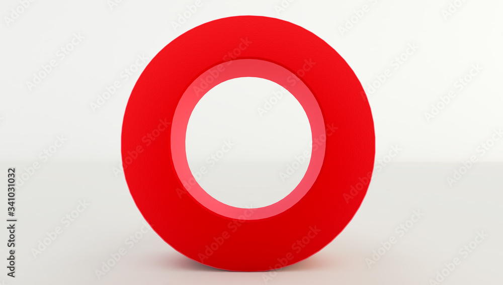 3D rendering of red Letter O. red letter collection o 3D rendering of red Letter O. red letter collection o