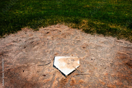 Abandoned Home Plate Baseball Field No Season due to Coronavirus Covid-19