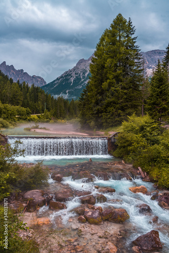 A small mountain river in the Dolomites