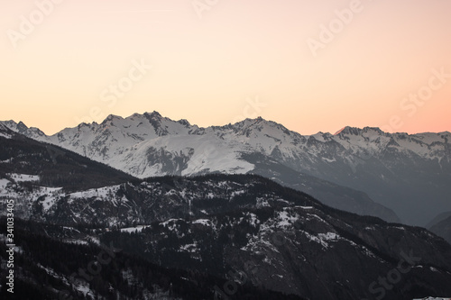 Sunrise above the French Alps, valloire, Alps, France