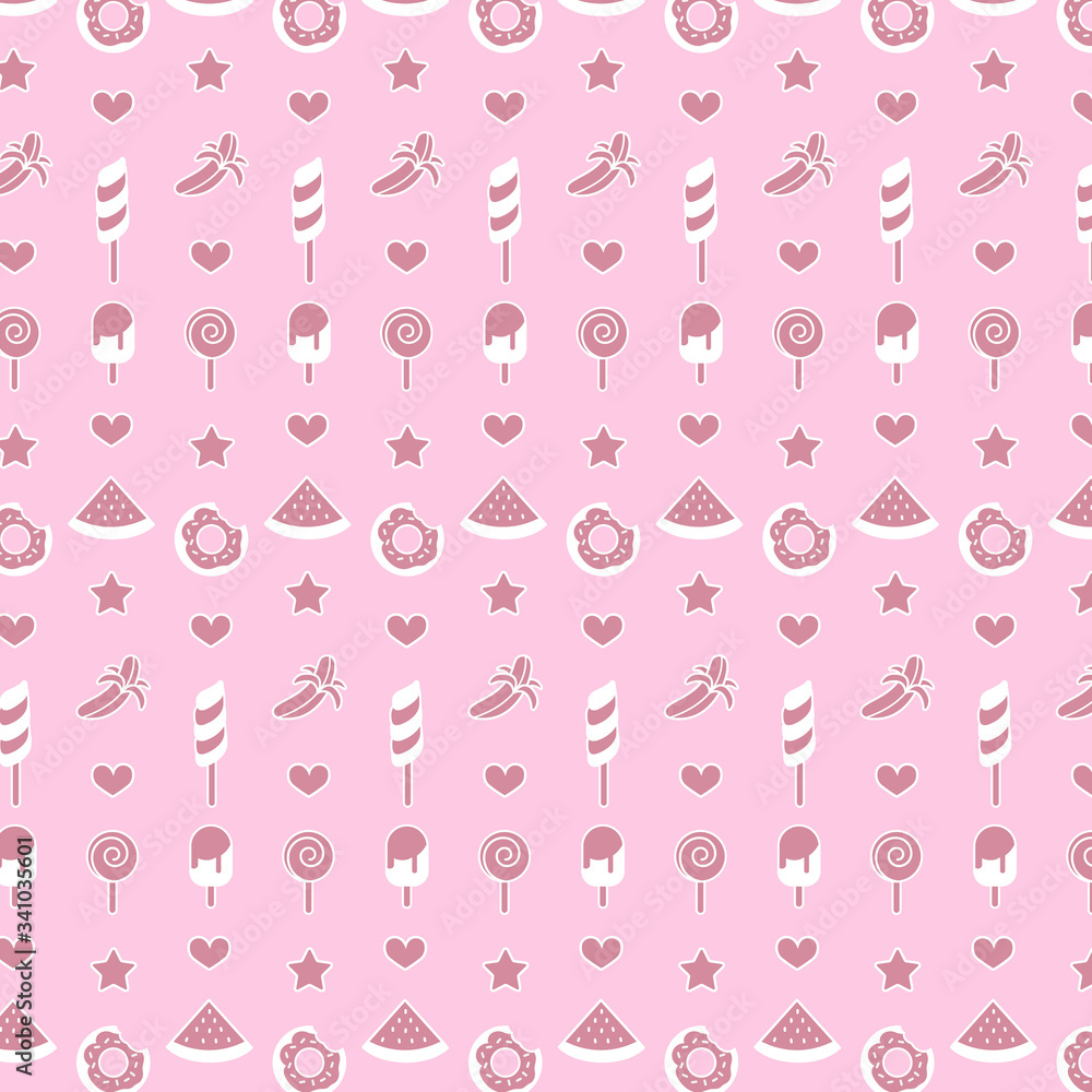 Sweet pattern. Packaging for sweets. A set of sweets.