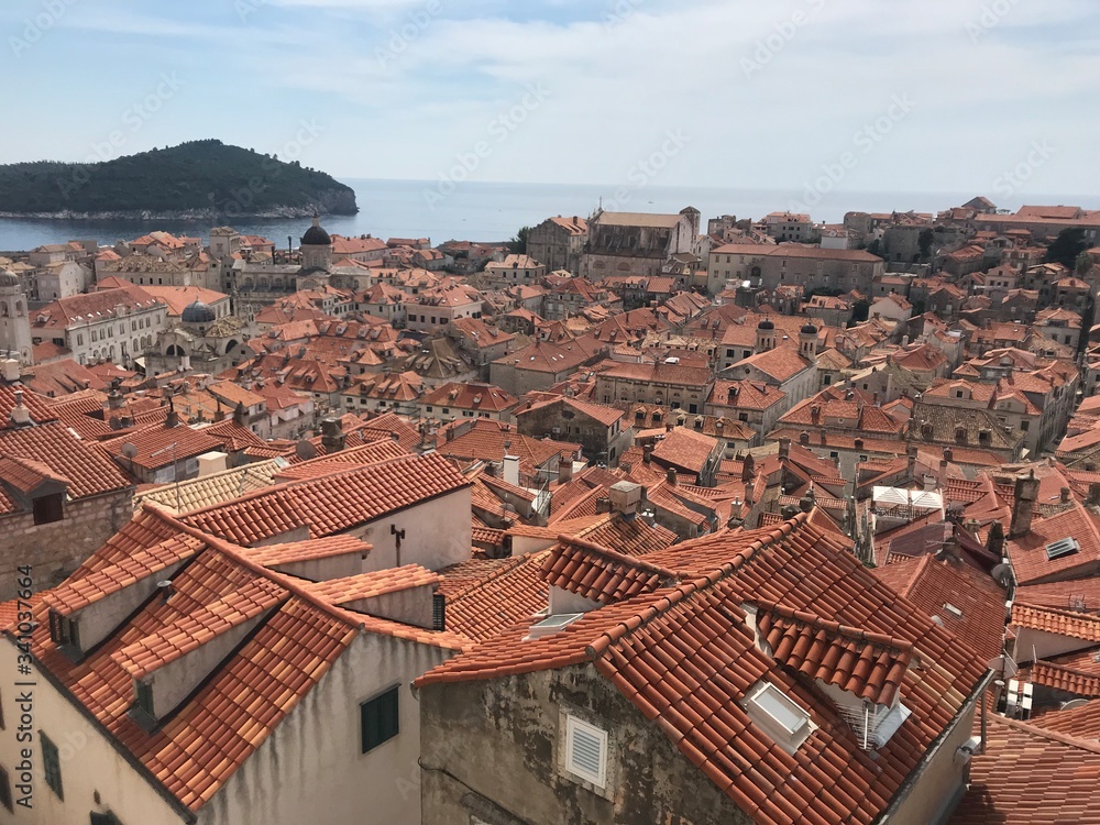 Aerial view of  houses at Dubrovnik Croatia