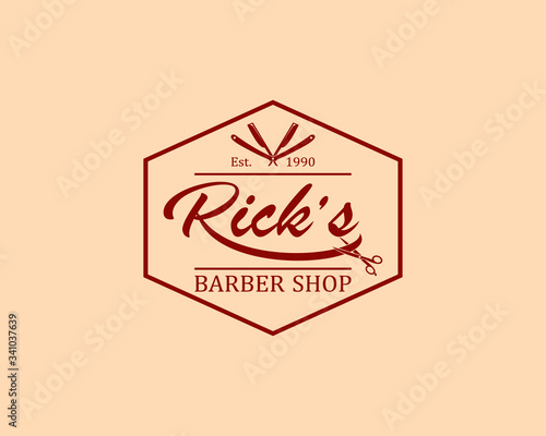 vintage cool barbershop logo