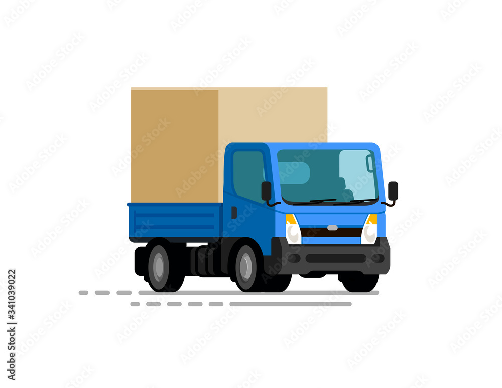Truck delivery, trucking. Transport, moving vector illustration