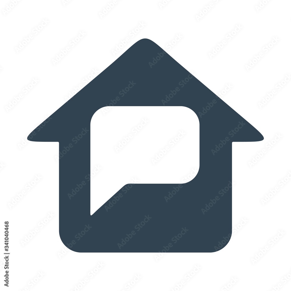 House with speech bubble icon. Real estate concept. House with speech bubble icon. Real estate concept.