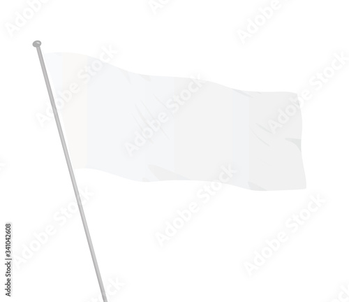 White flag template. vector illustration