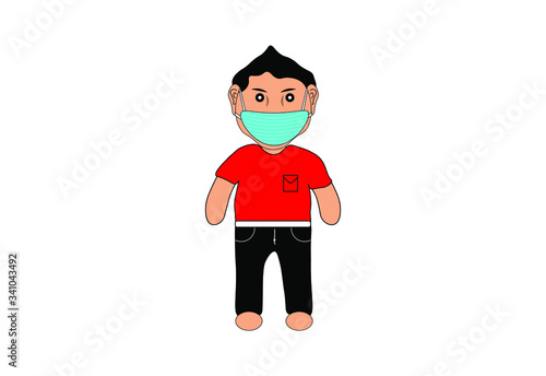 vector illustration of humans using masker to protect and maintain the body