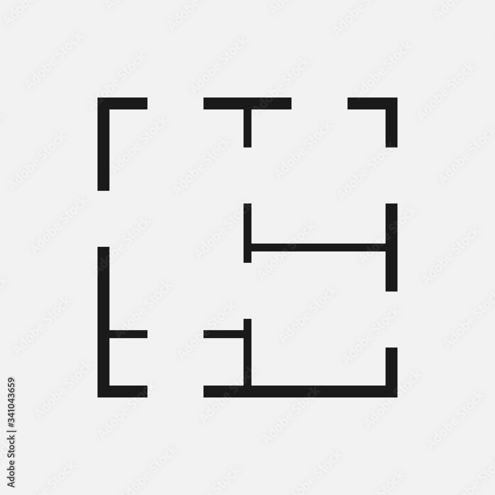 Floor plan simple flat vector icon isolated on white background. Floor plan simple flat vector icon isolated on white background.