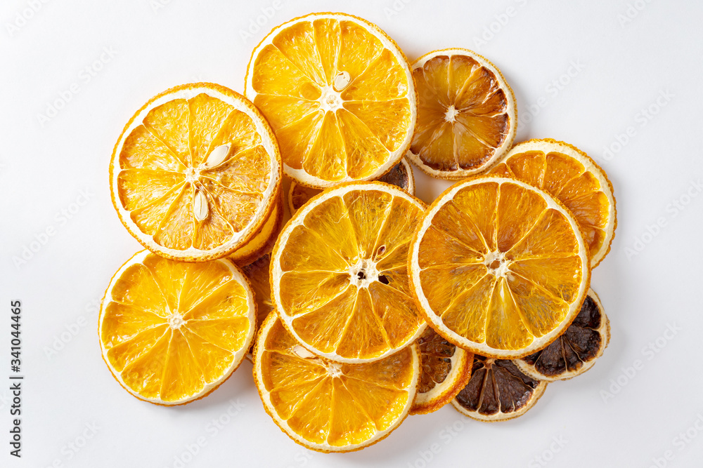 Dried citrus on white background Dried citrus on white background