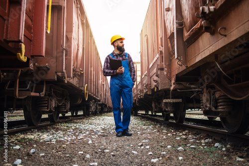 Canvastavla Railway transportation supervisor checking trains and cargo
