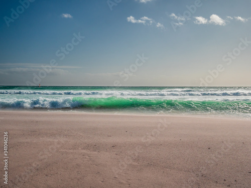 South African beach life landscape with white sand and awesome background