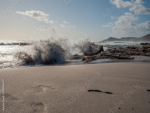 South African beach life landscape with white sand and awesome background
