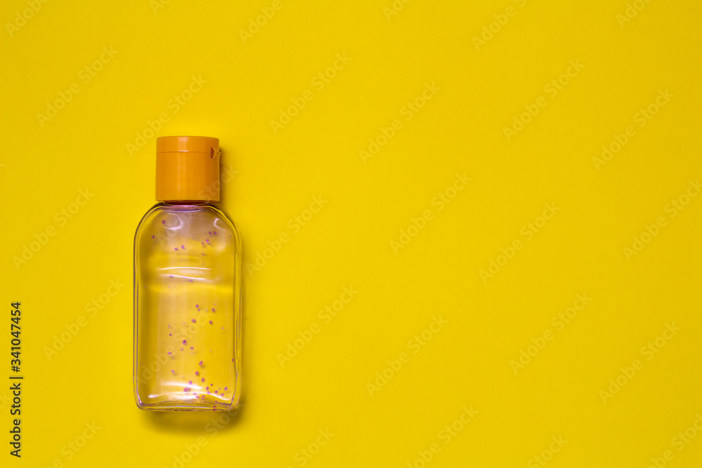 Antiseptic On yellow background, with pink granules Antiseptic On yellow background, with pink granules