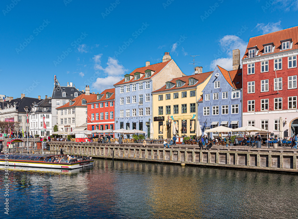 Fototapeta Landscape of the ancient port of Nyhavn in Copenhagen in Denmark