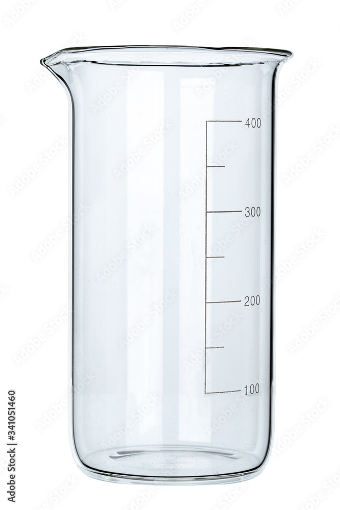 Laboratory glassware for liquids on white background, close up Laboratory glassware for liquids on white background, close up