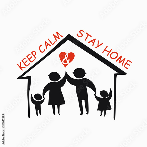 Keep calm and stay home concept vector illustration. Family of adults and kids stay at home to reduce risk of infection and spreading the virus.
Coronavirus COVID-19. Vector information template.