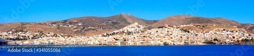 superb panoramic view of the city of Ermoupoli, "the city of Hermes", is the capital city of Syros, beautiful Cyclades island in the heart of the Aegean Sea