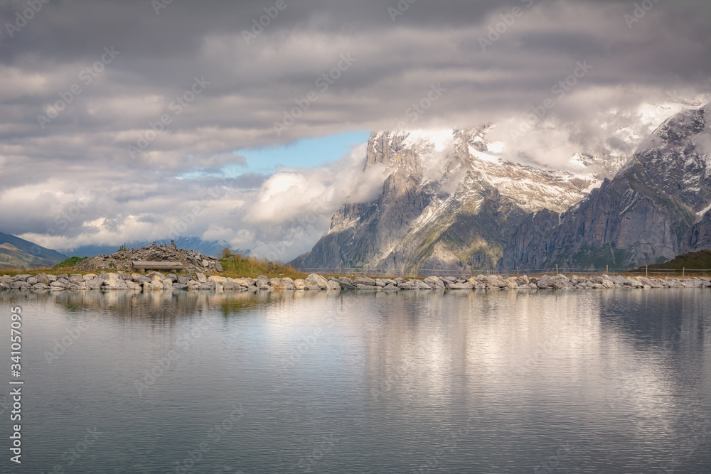 Beautiful lake in Kleine Scheidegg, Lauterbrunnen, Switzerland