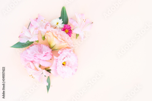 Ranunculus flat lay composition