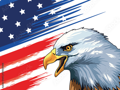 memorial day celebration poster with eagle