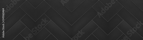 Black anthracite geometric herringbone texture tiles background banner panorama long
