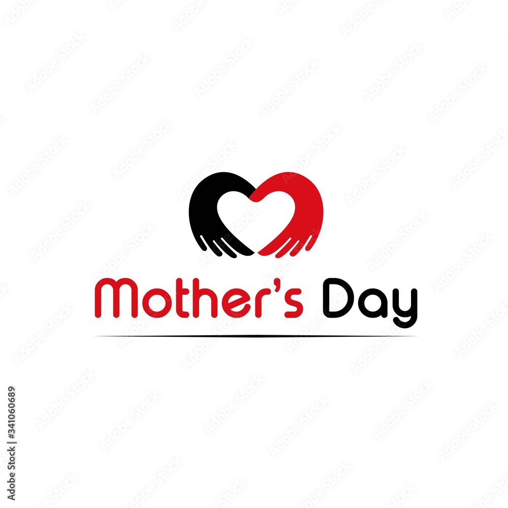 Mother love logo design icon Vector. Happy Mothers Day lettering