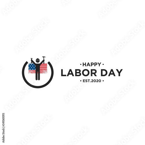 Happy Labor day vector logo design elements icon label badge