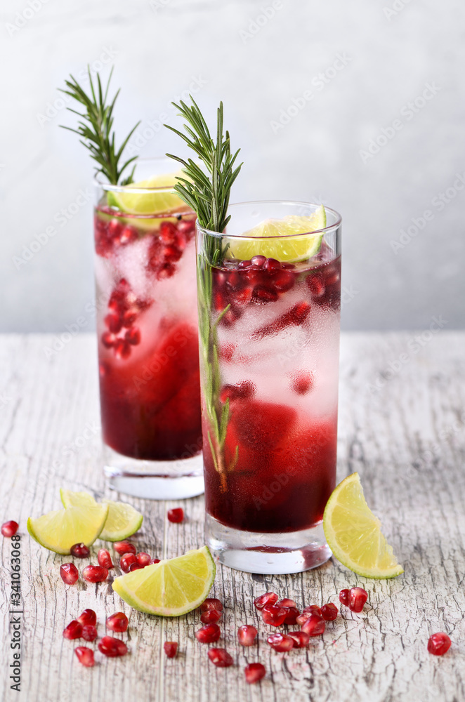 cocktail Pomegranate with lime cocktail Pomegranate with lime