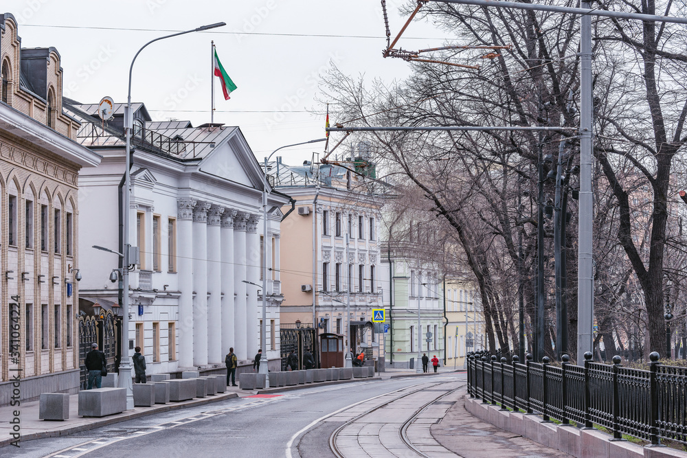 Naklejka premium City street of the historical center. Moscow. Russia.