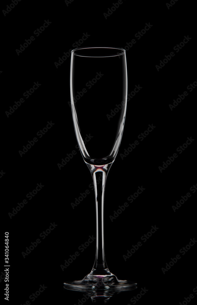 
Champagne glass on a black background