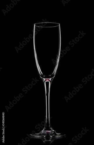 
Champagne glass on a black background