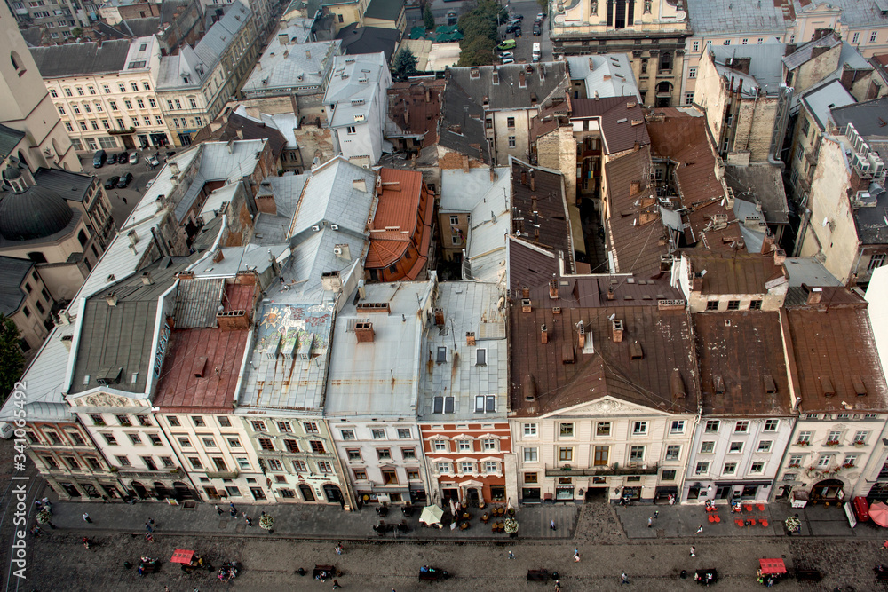 Fototapeta premium Panorama of the old city of Lviv in Ukraine