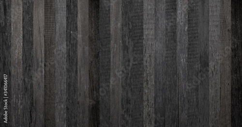 Dark weathered wooden planks texture. Wooden wall made of barn boards.