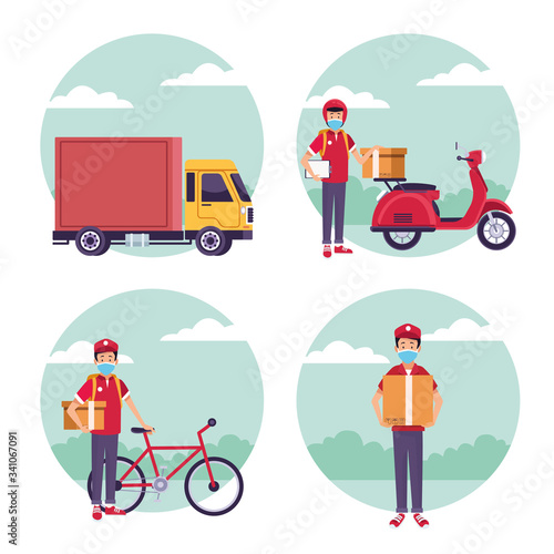 delivery service with covid19 particles