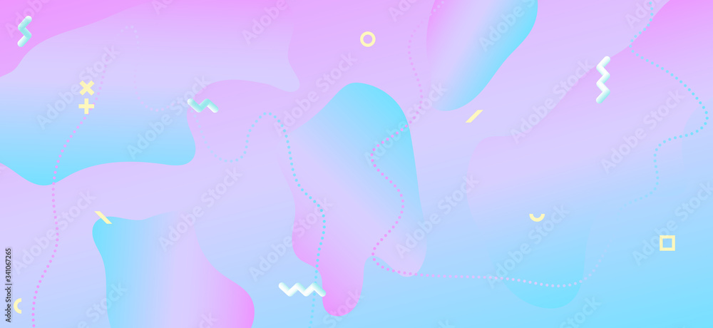 Memphis Pastel Background. Geometric Fluid 