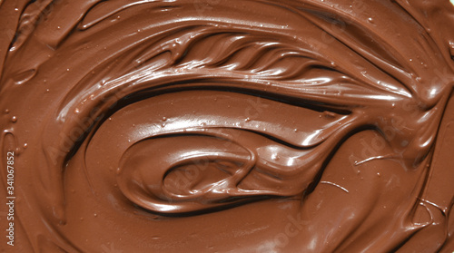 molten milk chocolate with wavy patterns