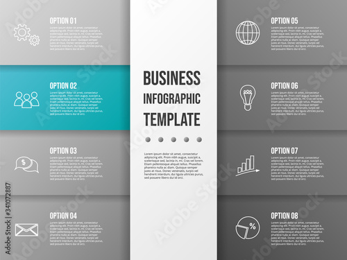 Concept of infographic layout. Diagram with business icons. Vector