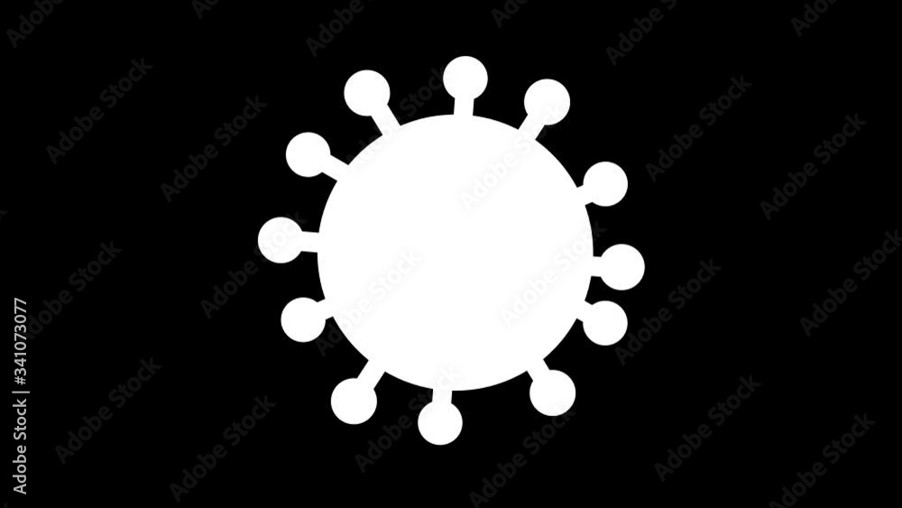 The face of the coronavirus in the figure with moving parts of the body. Looped footage with alpha channel for cutting the background during video editing. Drawn virus with eyes and mouth in letters. The face of the coronavirus in the figure with moving parts of the body. Looped footage with alpha channel for cutting the background during video editing. Drawn virus with eyes and mouth in letters.
