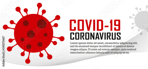 COVID-19 Coronavirus information horizontal header banner vector illustration