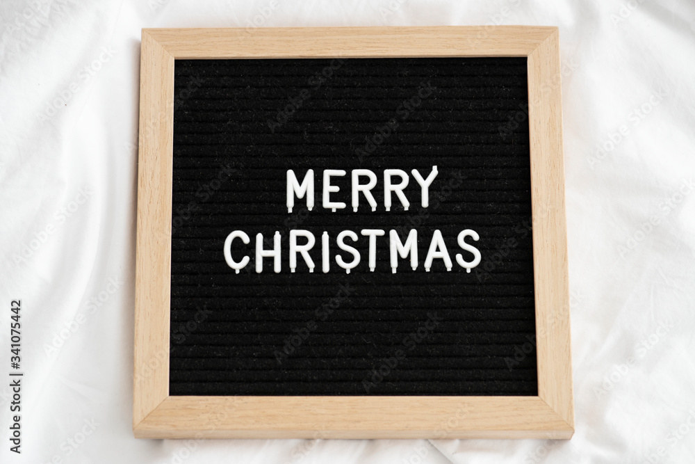 Seasonal greetings in a black board