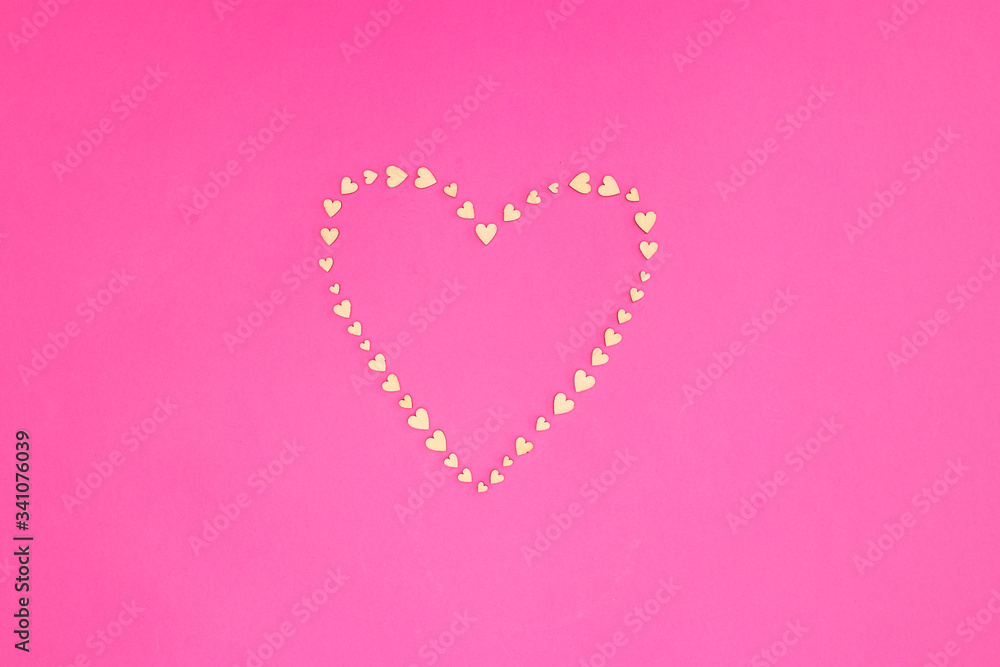 Romantic Valentine heart on pink background 