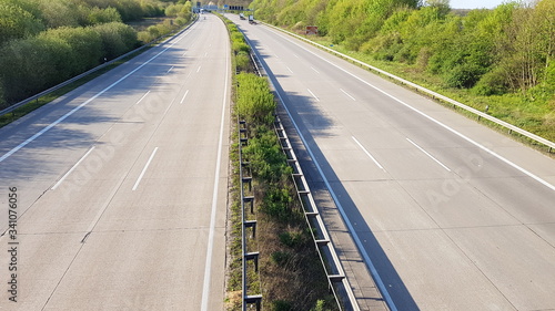 Empty highway A7 in Germany
