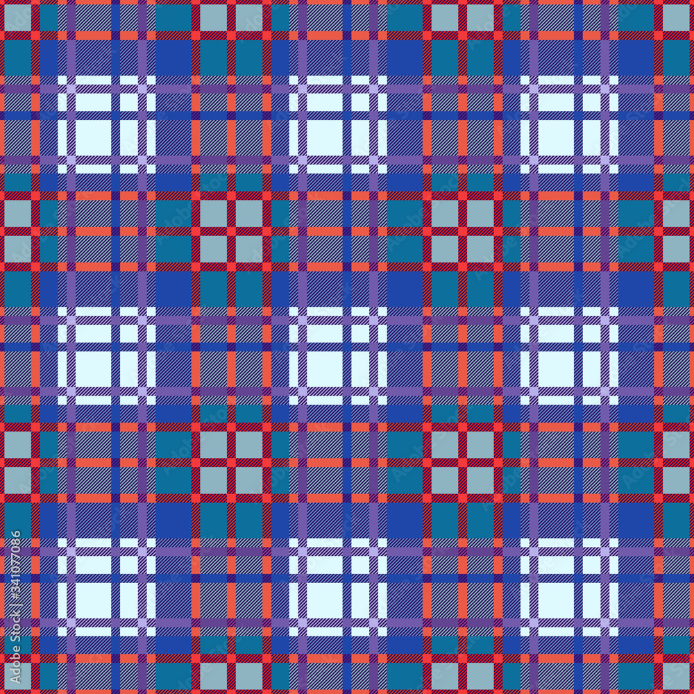 Tartan plaid mainly in violet and blue Tartan plaid mainly in violet and blue