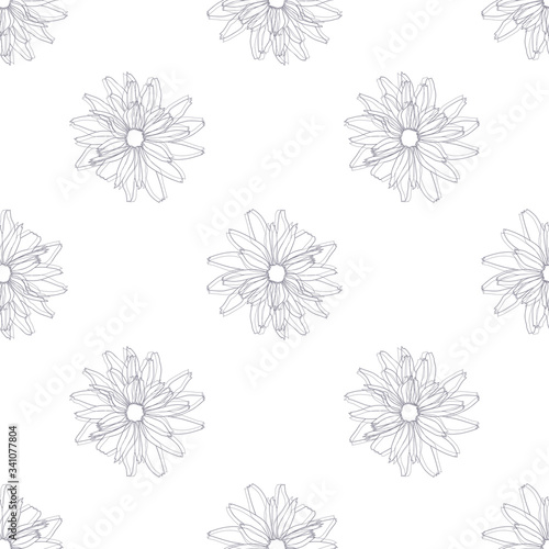 Seamless floral pattern. Decorative botanical background of rudbeckia flowers. Spring, summer design for textile, scrapbook, prints