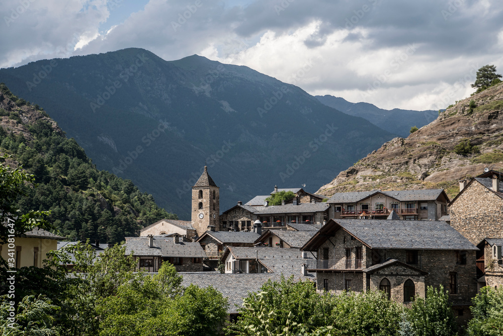 small mountain village in andorra pyrenes